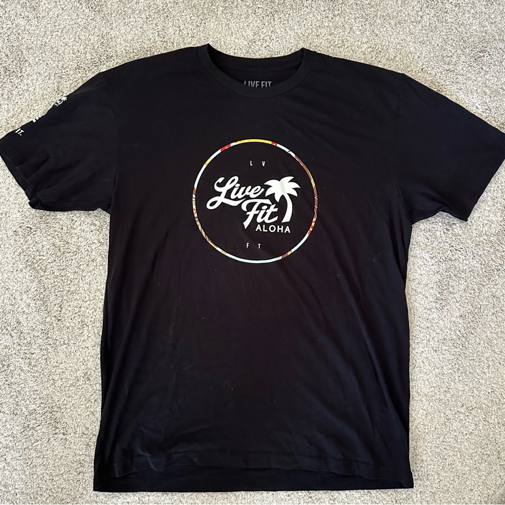 NEVER WORN Unisex Live Fit Black T-Shirt, Soft Material Front and Sleeve Design